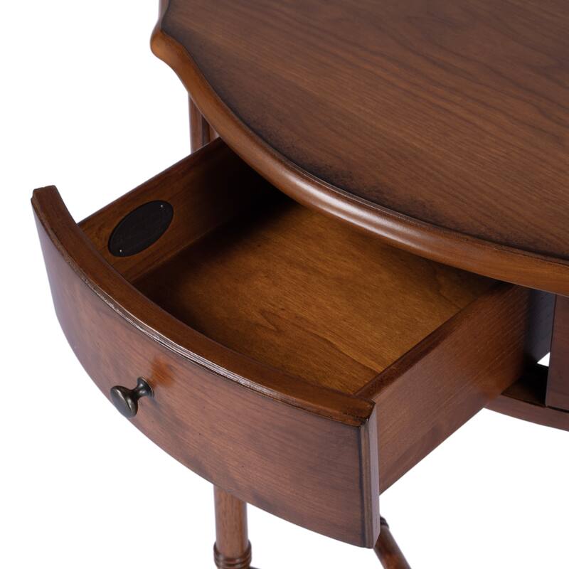 Skilling 31 in. W Specialty Demilune Shape Wood 1-Drawer Console Table