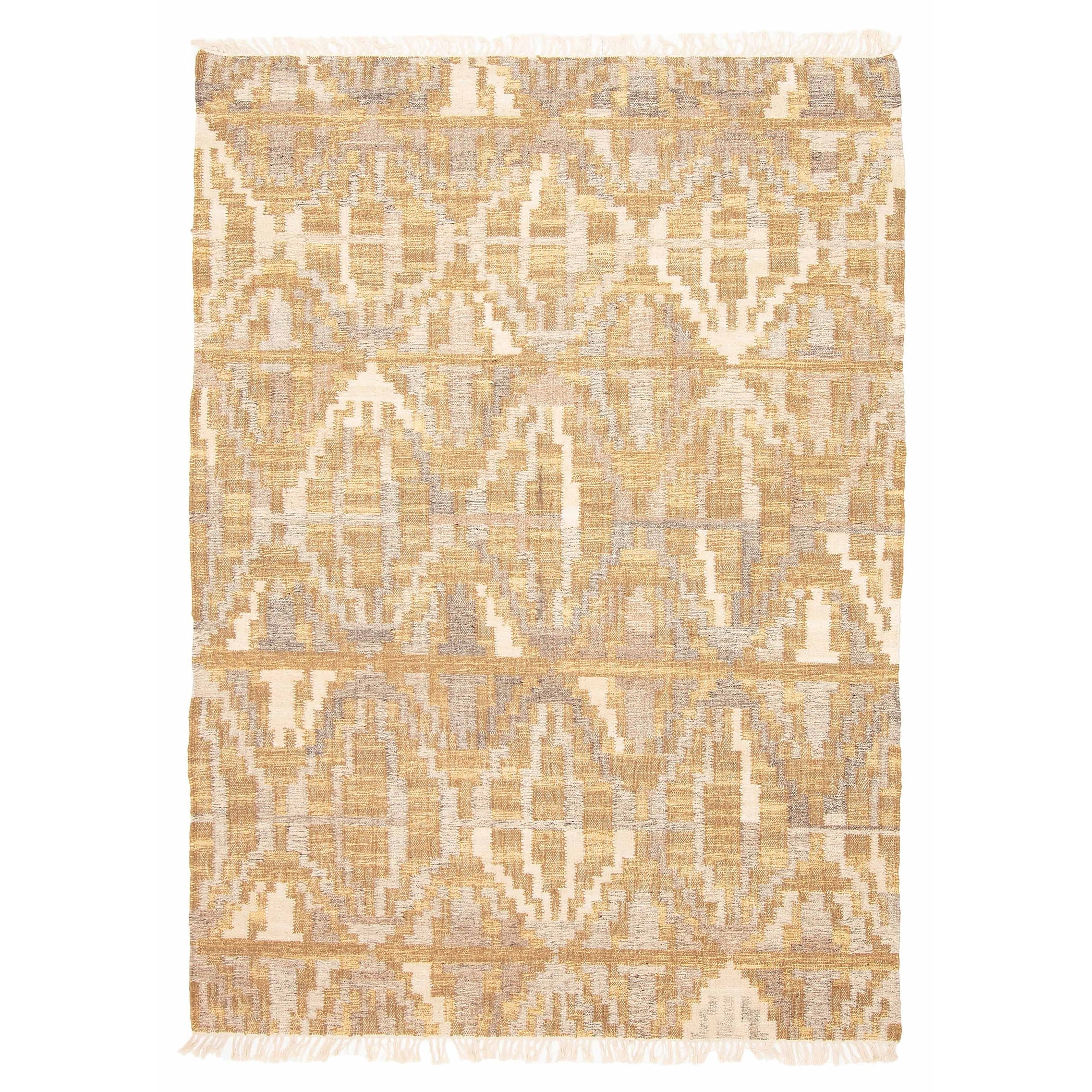 ECARPETGALLERY Flat-Weave Ankara FW Brown Wool Kilim - 5'5 x 7'9