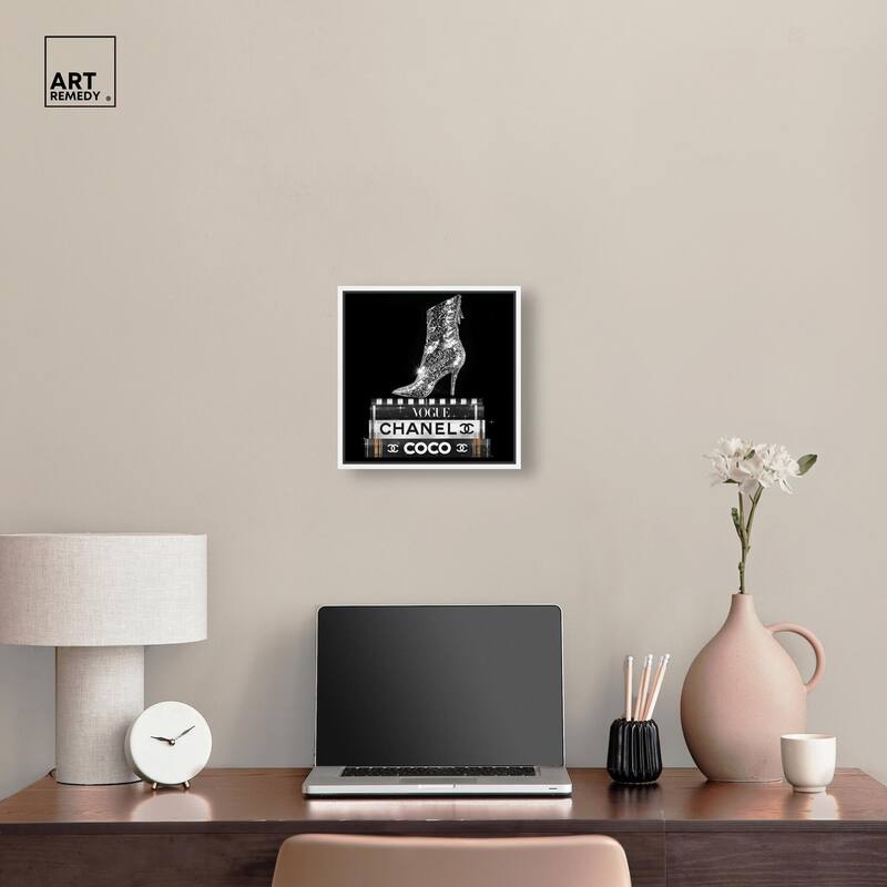 Cosmic Heel Boot and Books Canvas by Art Remedy