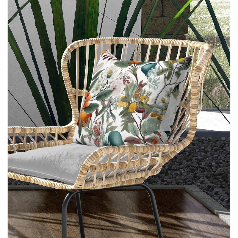 Orchid Whisper Indoor/Outdoor Reversible Throw Pillow White and Coral