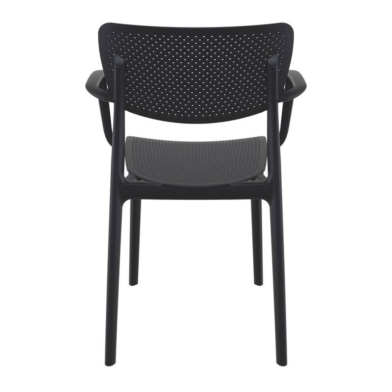 33" Black Stackable Patio Dining Arm Chair