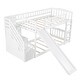preview thumbnail 9 of 16, Stairway Twin over Twin Floor Bunk Bed with Two Drawers, Slide and Ladder