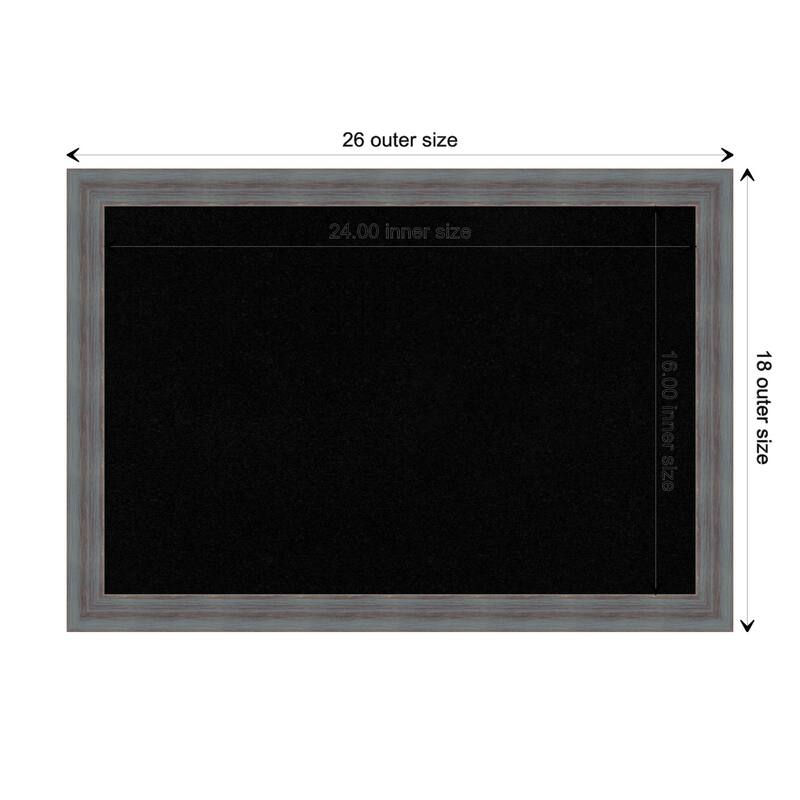 Dixie Blue Grey Rustic Wood Framed Black Corkboard Bulletin Board - Board Size 24x16