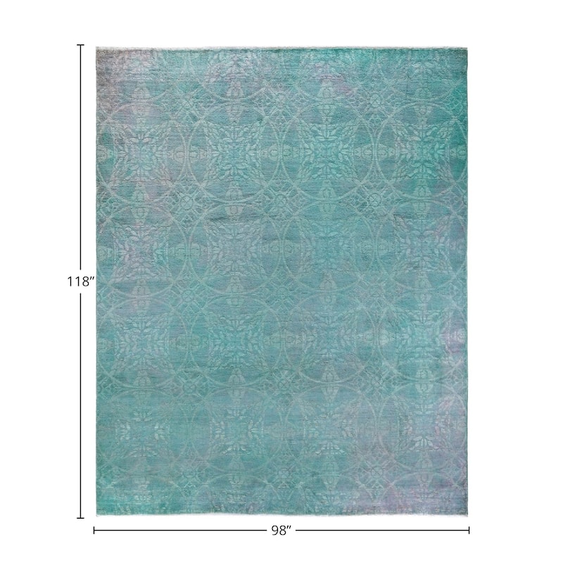 Vibrance, One-of-a-Kind Hand-Knotted Area Rug - Blue, 8' 2" x 9' 10" - 8' 2" x 9' 10"