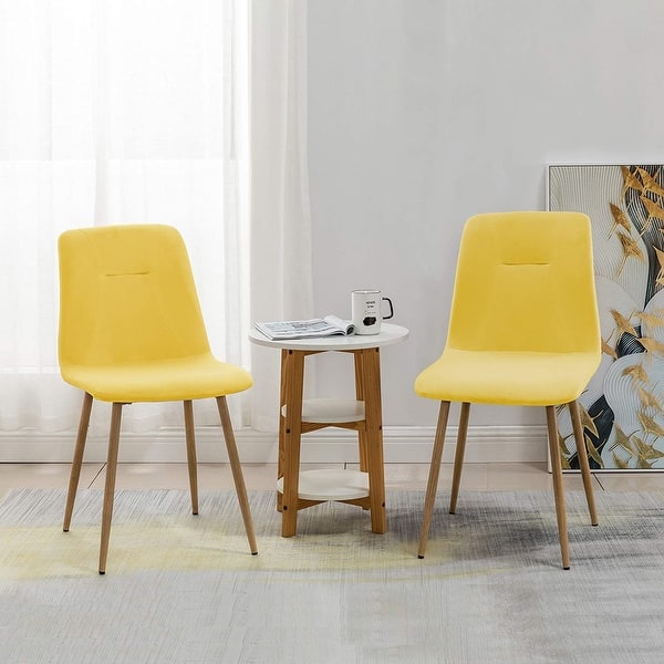 Ivinta Modern Living Room Accent Armless Chairs Set Of 4 Velvet Dining Chairs Overstock 31756368 Yellow