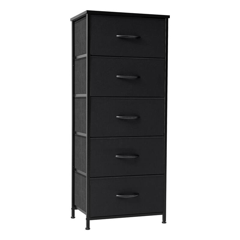 Crestlive Products Household 5-Drawer Vertical Dresser Storage Chest - Black - 5-drawer