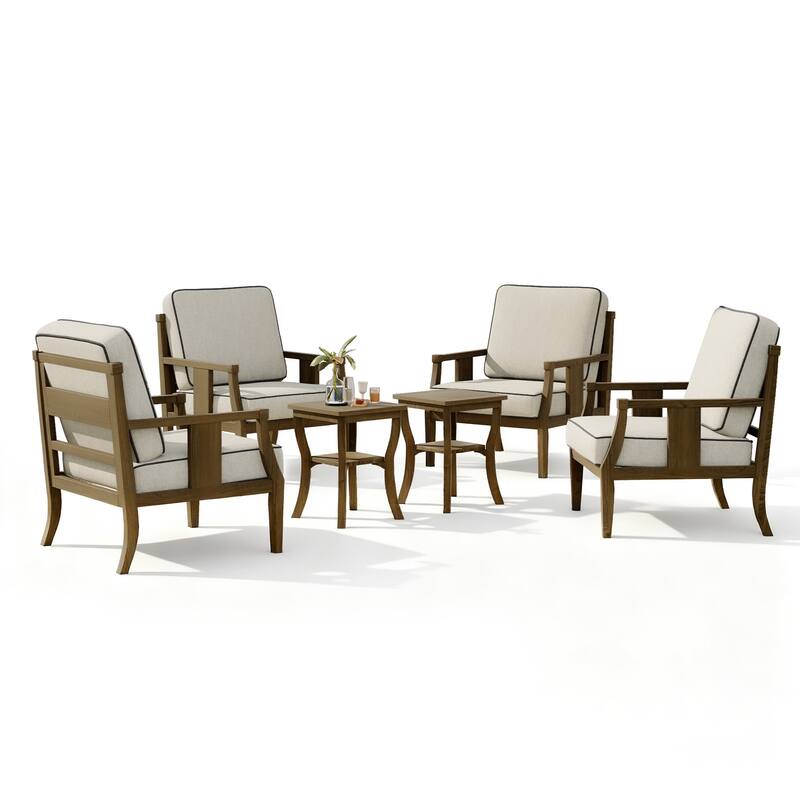 Patio Conversation Sets with Side Table(Set of 6)