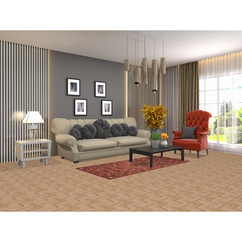 All-Over Orange Kazak Oriental Accent Rug Handmade Wool Carpet - 2'8"x 6'0"