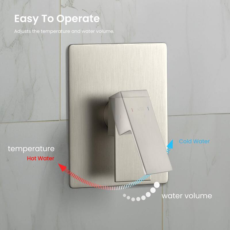 Cube Pressure Balanced 2-Function Shower Column with Rough In Valve