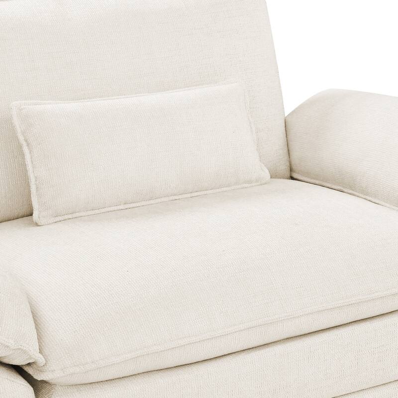 Living Room Upholstered Accent Chair,Modern Reading Chair With Arms Pillows - 52"W X 54.6"D X 34.6"H