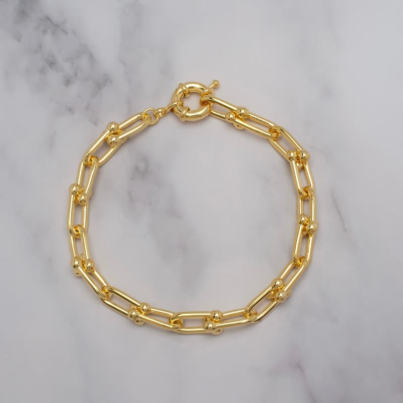 Victoria Townsend Yellow Gold Bridle Link Chain Bracelet