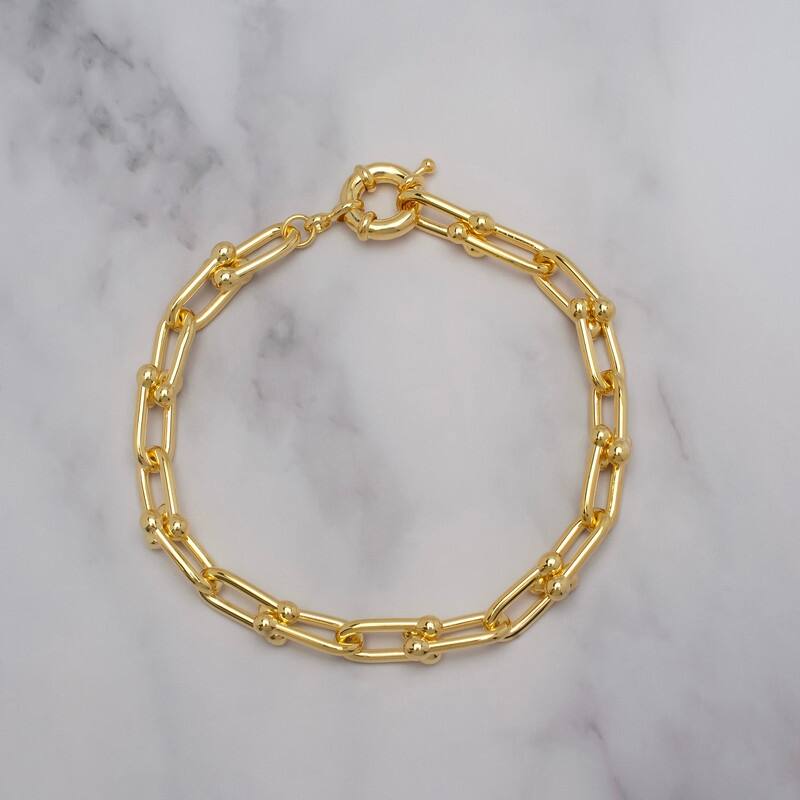Victoria Townsend Yellow Gold Bridle Link Chain Bracelet
