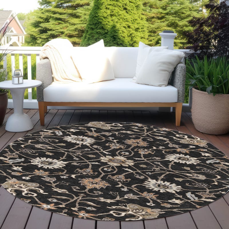 Machine Washable Indoor/ Outdoor Traditional Persian Chantille Rug