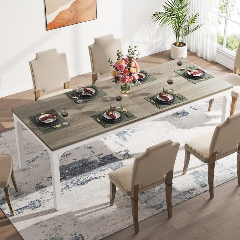 78.7" Rectangular Dining Table, Wood Kitchen Table for Home, Restaurant, Cafe, Office, Apartment, Bakery