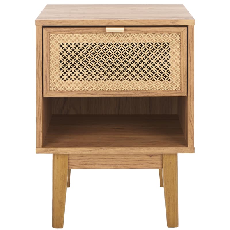 SAFAVIEH Katsuji 1-Drawer 1-Shelf Nightstand - Oak/Gold