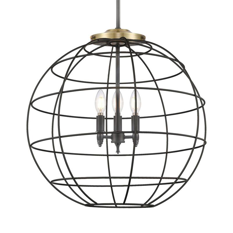 Innovations Lighting 221-3S-25-22 Lake Placid Pendant Lake Placid 3 - Black Antique Brass / Matte Black