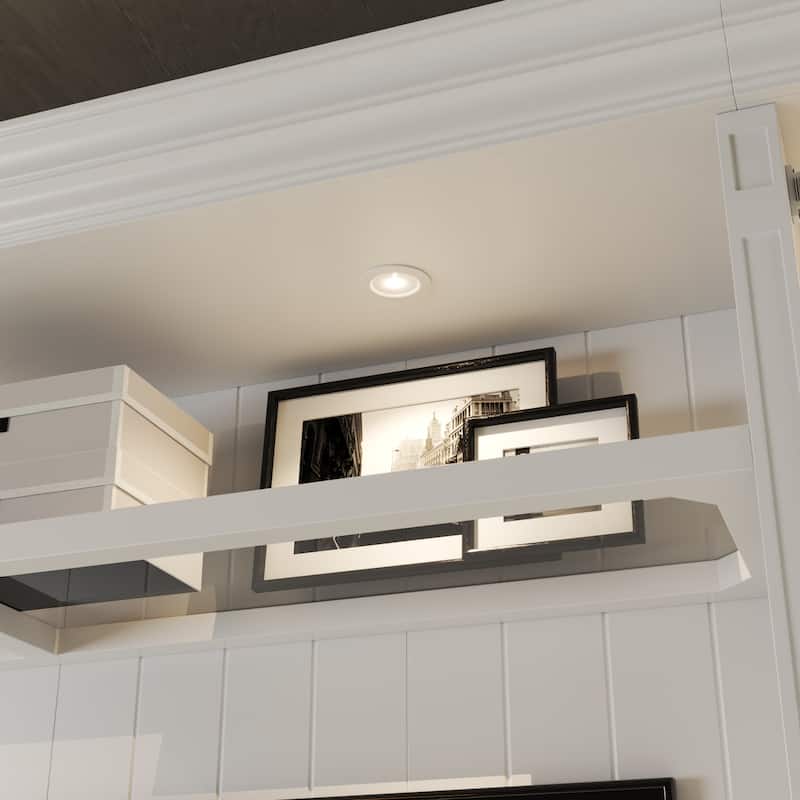 101.7" Large Entertainment Center with LED Spotlights TV Stand with Hutch & Glass Display Cabinets, Media Console Storage Unit