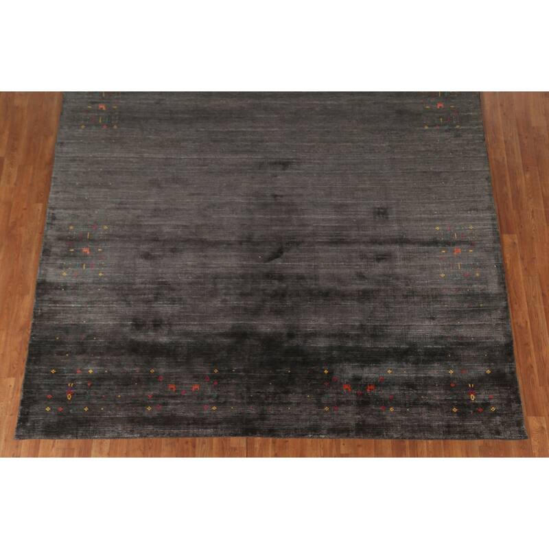 Gabbeh Area Rug Handmade Tribal Wool Carpet - 8'2" x 9'9"