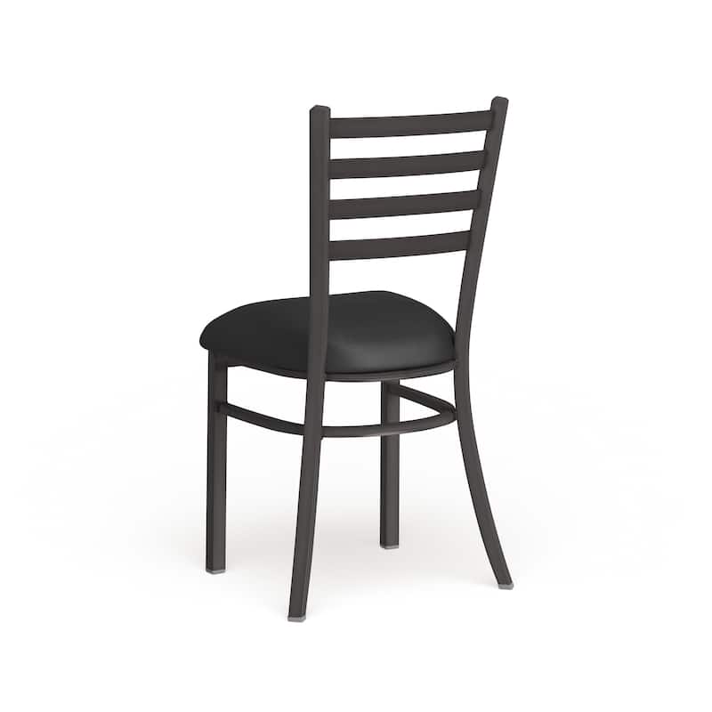 Clear Coated Ladder Back Metal Restaurant Chair - 16.5"W x 17"D x 32.25"H - 16.5"W x 17"D x 32.25"H