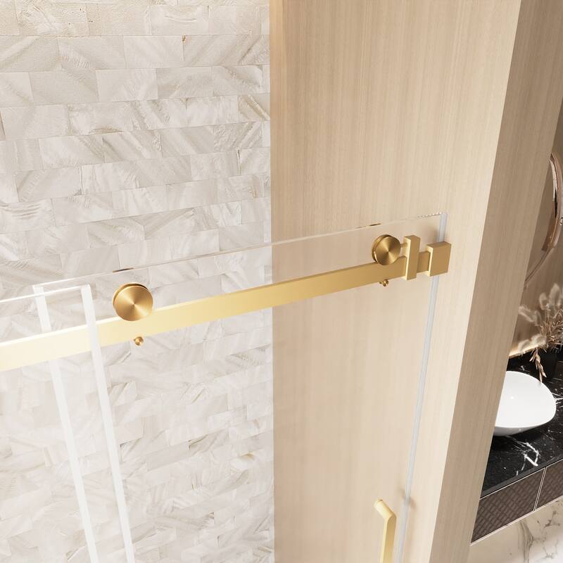 60" x 76" Sliding Frameless Shower Door - 60'' x 0.38'' x 76''