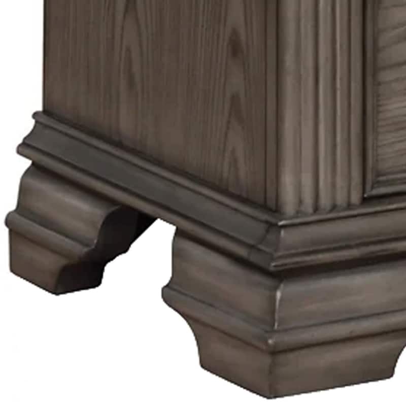 Smooth Gray 3 Drawer 28 in. W Nightstand with Sturdy Knob Pulls
