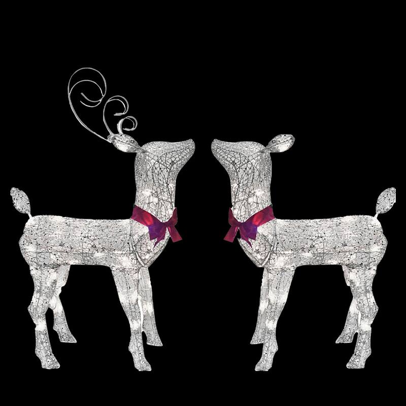 Christmas 2 ft. LED Lighted Buck-Doe Deer Set