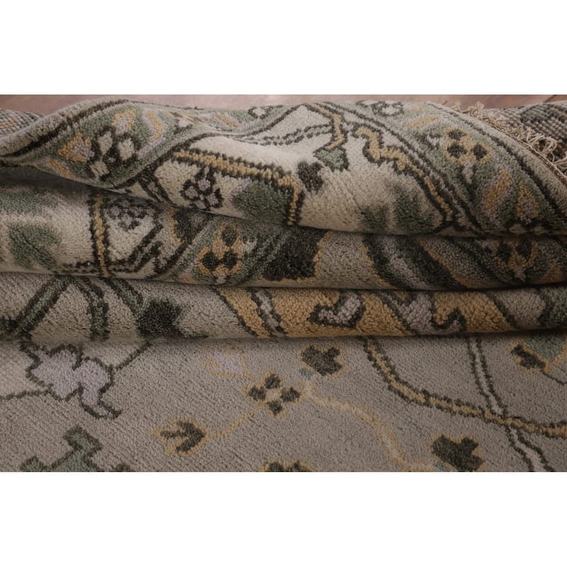 Al-Over Oushak Indian Area Rug Handmade Wool Carpet - 8'0"x 9'9"