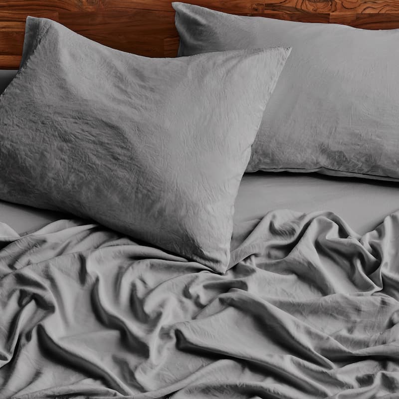 Bare Home Washed Microfiber Deep Pocket Sheet Set