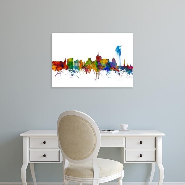 Easy Art Prints Michael Tompsett's 'Geneva Switzerland Skyline' Premium Canvas Art