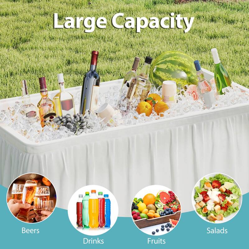 Costway 4 Foot Ice Cooler Folding Table Outdoor Portable Ice Bin Table - See Details