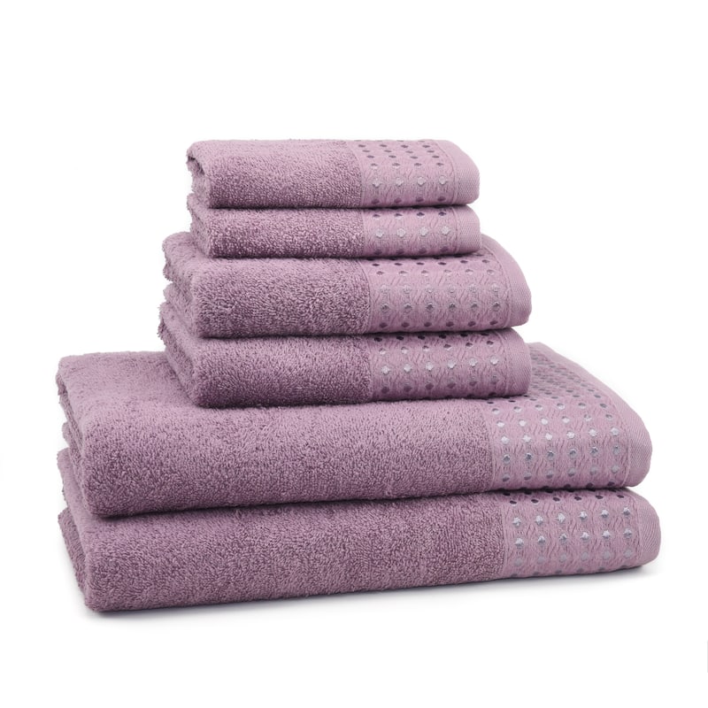 East'N Blue Petek Turkish Cotton Bath Towel Set (Set of 6) - (2 Bath Towel, 2 Hand Towel, 2 Washcloth)