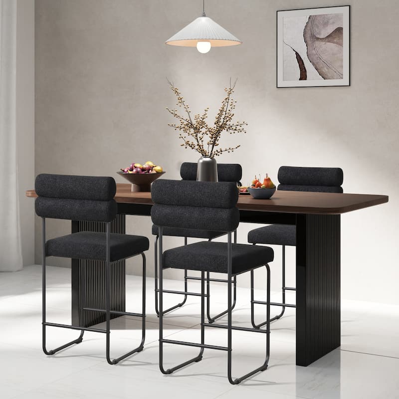 Gymax Set of 2 Counter Height Bar Stools 26'' Counter Stools w/ Metal