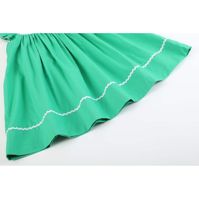 Lil Cactus Green St. Patrick's Day Shamrock Smocked Bishop Dress