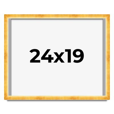 24x19 Shadow Box Frame Gold | 1.625 Inches Deep Real Wood Traditional