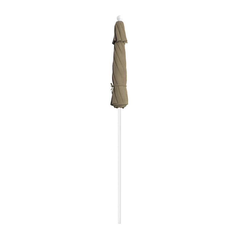 California Umbrella 75' Venture Series Patio Umbrella, White Aluminum Pole Fiberglass Ribs Push Lift Olefin