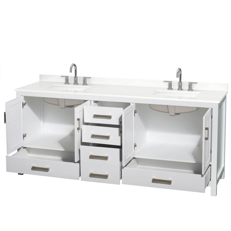 Wyndham Collection WCS141480D-QTZ-US3MXX Sheffield 80" Free Standing