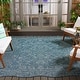 preview thumbnail 162 of 203, SAFAVIEH Courtyard Aquata Indoor/ Outdoor Waterproof Patio Backyard Rug 8' x 10' Rectangle Scallop - Navy/Ivory
