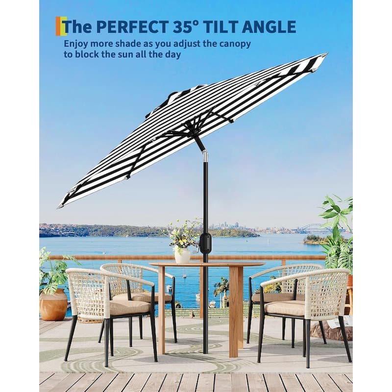 Coromose 9FT Outdoor Patio Umbrella, 8 Sturdy Ribs, for Garden, Poolside, Deck