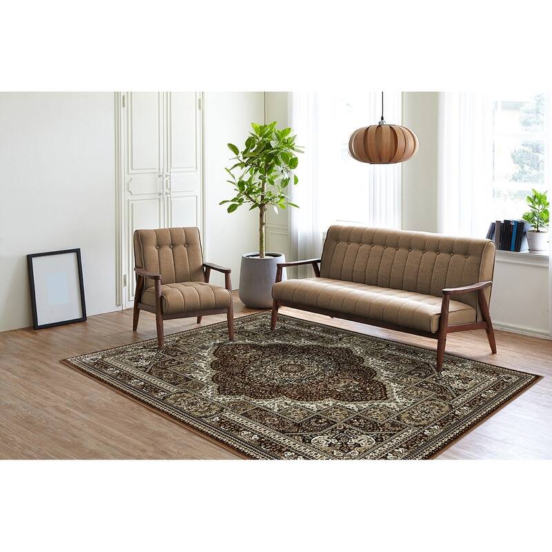 Prime Collection Border Brown/Cream Area Rug - 8'1'' X 10'5''