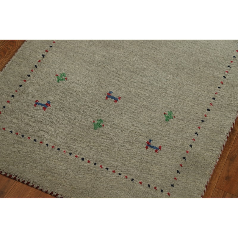 Gabbeh Indian Runner Rug Hand-Knotted Wool Carpet - 2'5" x 7'11"
