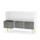 preview thumbnail 6 of 12, Toy Storage Cabinet,Kids bookcase with Collapsible Fabric Drawers
