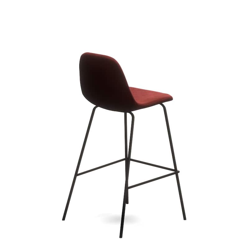 Maxine Velvet Counter Height Stools Black Legs (Set of 2)