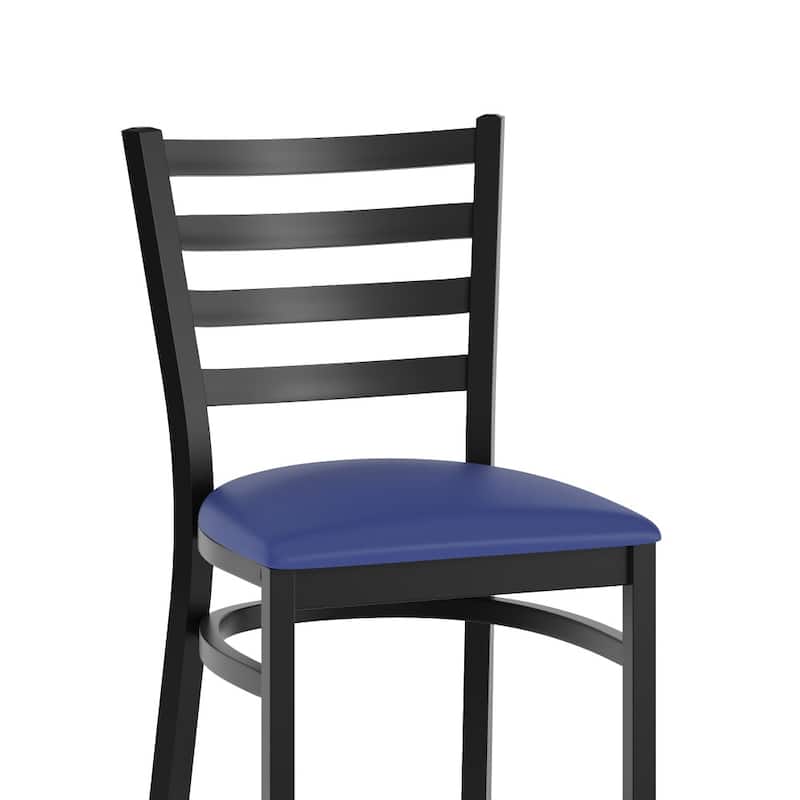 Ladder Back Metal Restaurant Barstool - 17"W x 18"D x 42.25"H