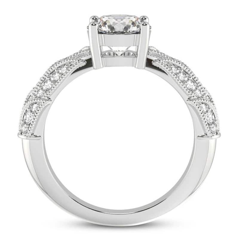 2 1/2Ct Diamond Vintage Lab Grown Engagement Ring White, Yellow or Rose Gold