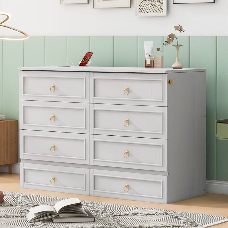 Murphy Bed Cube Cabinet with a Large Drawer, Full/Queen Size Murphy Chest Bed, Folding Murphy Bed Cabinet for Bedroom