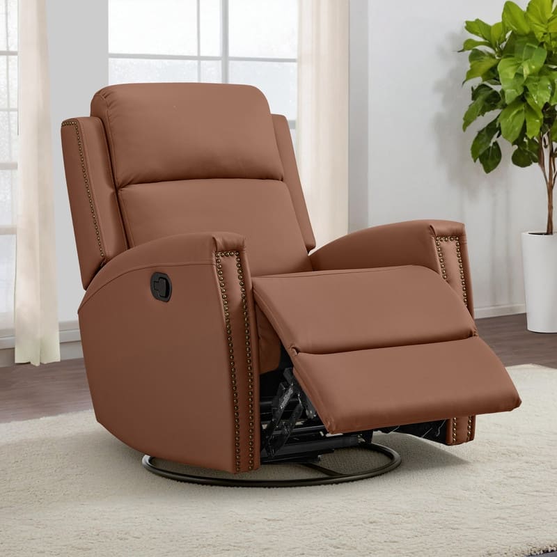 Jerome Swivel Glider Recliner Nursery Chair Manual Push Back Recliner