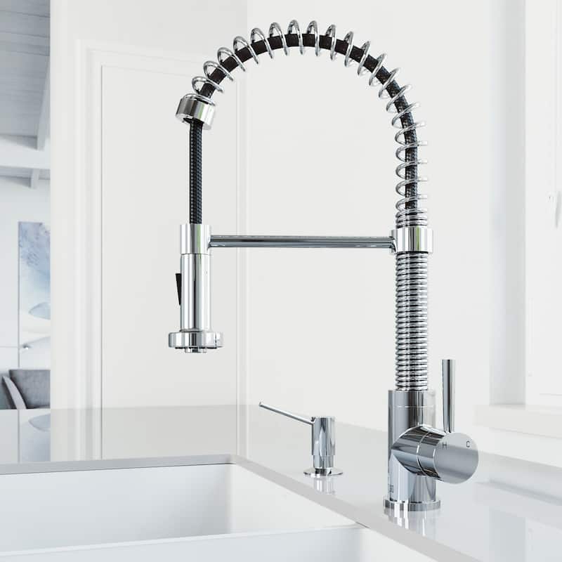 VIGO Edison 19" H Single Handle Pull-Down Sprayer Kitchen Faucet