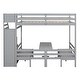 preview thumbnail 6 of 6, Gray Full over Full Size Bunk with Staircase, Down Bed Convertible to Seats and Table Set