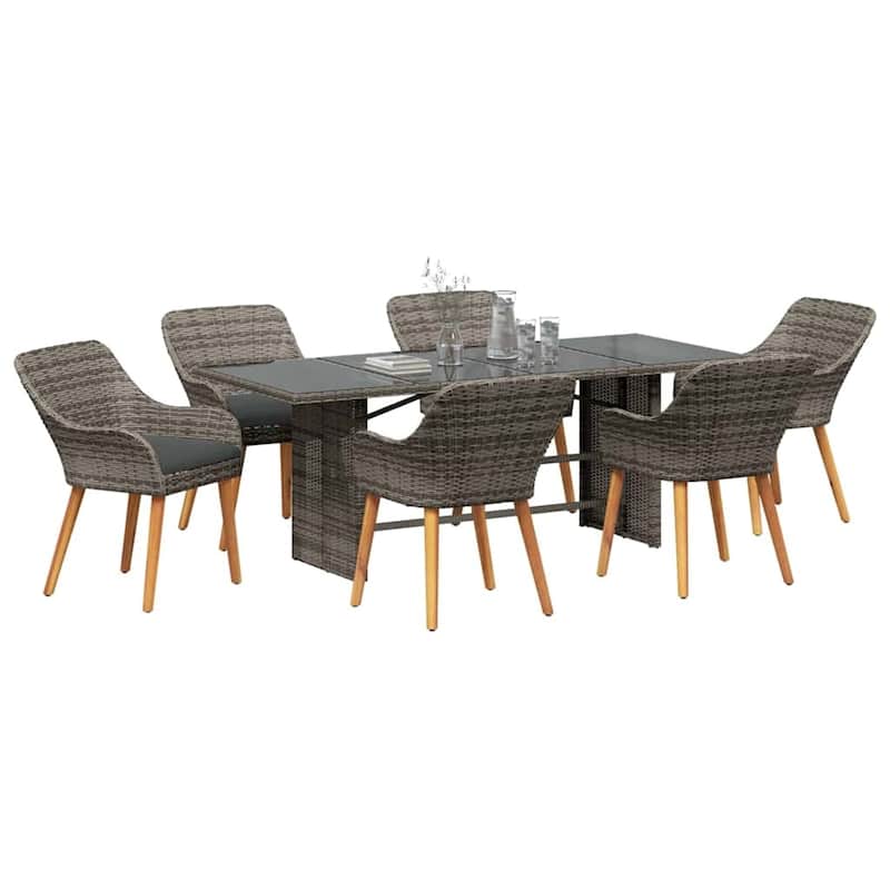 vidaXL Garden Dining 7/9 pcs poly rattan - 74.8 x 31.5 x 29.1
