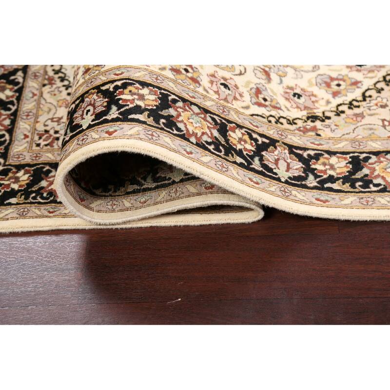 Wool/ Silk Vegetable Dye Floral Oriental Tabriz Area Rug Hand-knotted - 4'0" x 6'2"